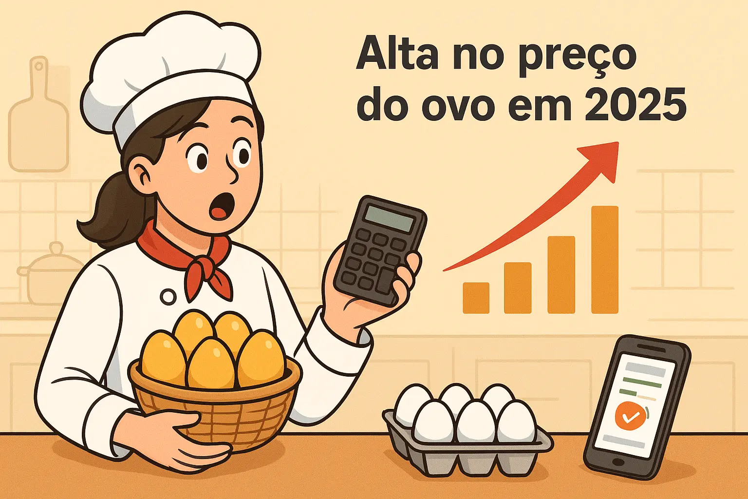 Chef Alice assutada com os preços dos ovos.