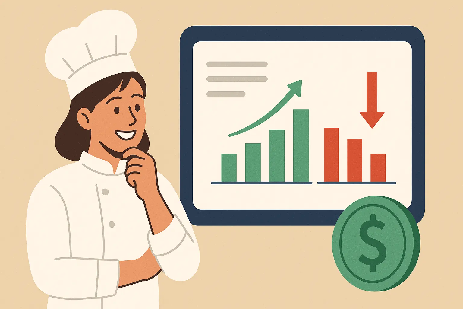 A happy Chef Alice because she now is able to know the statistics for her recipes.
